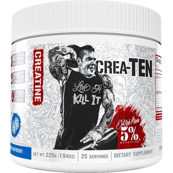 5% Nutrition - Rich Piana Crea-TEN (225g) Blue Raspberry - Creatine - Creatine-Mix