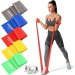 5 Stuks Weerstandsbanden - Oefenbands Elastische Stretchbanden voor Fitness - Yoga - Pilates - Strekken - Krachttraining - Thuis Gymnastiek