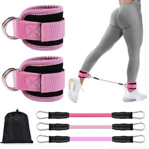5-delige Weerstandsband Set met Enkelbanden voor Fitness en Krachttraining