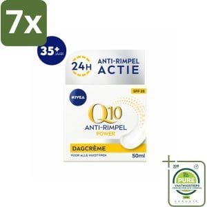 7 x NIVEA - Q10 POWER Dagcrème - Anti-Rimpel Crème - SPF 30 - Voor alle huidtypen - Met Q10 & Creatine - Collageenversterker - 50 ml - Grootverpakking - Anti-rimpel Crème - Dagcrème - NIVEA Q10 - Collageen Booster - SPF 30