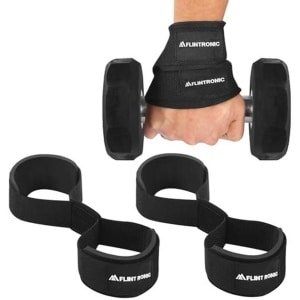 8 Trekbanden voor Krachttraining - Gevoerde Gewichthefriemen met Polssteun voor Deadlifts