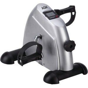 AGM Stoelfiets D02.2 - Bureaufiets - Deskbike - Fietstrainer - Mobiliteitstrainer - Instelbare weerstand - Hometrainer - Met LCD scherm - Fitness - Zilver