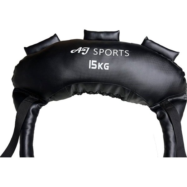AJ-Sports Bulgarian Power Bag 15kg - Sandbag - Weightbag - Zandzak - Powerbag - Geschikt voor Crossfit & Fitness - Zwart