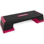 Aerobic Step - Fitness Platform - Cardio Training - Verstelbare Hoogte - 98 x 36 cm - Grijs/Roze