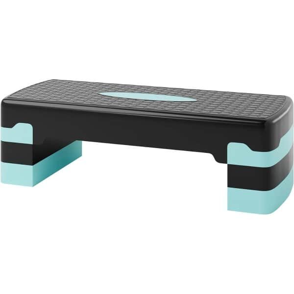 Aerobic Stepboard - Fitness Step Trainingsplatform - Cardio Training - In Hoogte Verstelbaar - 68 x 28 cm - Zwart-Blauw