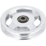 Allecto - Thuis Gym Katrol Wiel Aluminium - Fitness Katrol - 90mm/115mm - Lager Katrollen - Bijlagen - Oefening - Krachttraining Accessoire - Geschikt voor Thuis Gymnasium - Zilver