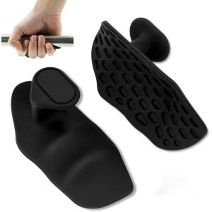 Antislip Fitness Grip Handvat voor Gewichtheffen - Silicium Rubber Training Grip - Geschikt voor Halters, Pull-ups & Krachttraining - Vrouwen & Mannen - Zwart - 9.5 x 4.5 x 3.5 cm