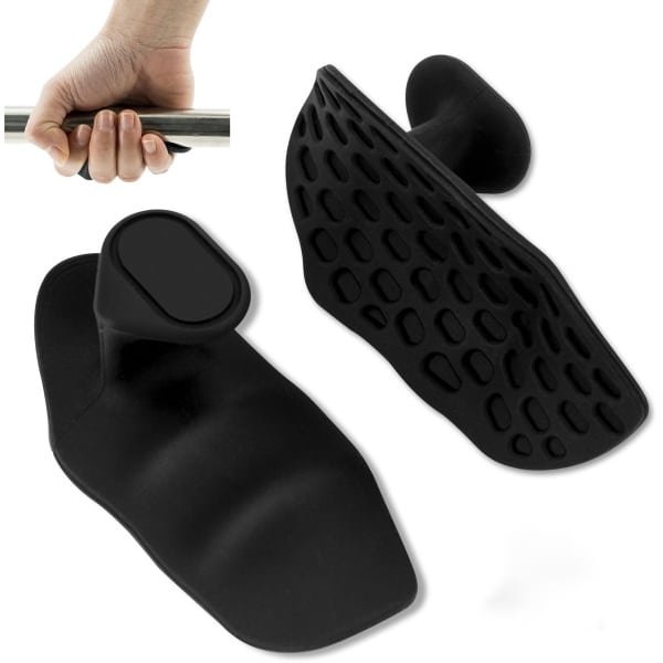 Antislip Fitness Grip Handvat voor Gewichtheffen - Silicium Rubber Training Grip - Geschikt voor Halters, Pull-ups & Krachttraining - Vrouwen & Mannen - Zwart - 9.5 x 4.5 x 3.5 cm