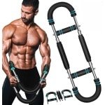 Armtrainer Borstexpander - Krachttrainer Thuistrainer - Lichaamskracht Opbouwen - Verstelbare Weerstand - 3 Weerstandsniveaus - Blauw