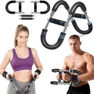 Armtrainer Borstspiertrainer - Onderarmtrainer Krachttrainer - Bovenlichaam Trainen - Verstelbare Weerstand 30-50kg - 16 kg Lichtgewicht - Blauw