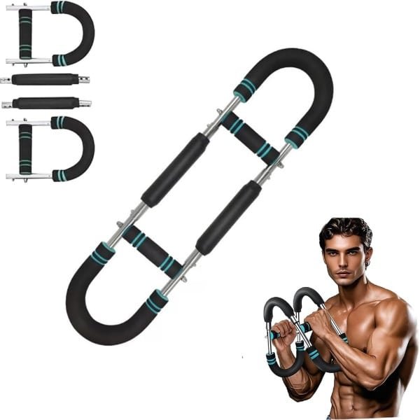 Armtrainer - U-vormige Twister Arm Trainer - Uitbreidbare Chest Expander - Verstelbare Krachttraining voor Pols & Onderarm - Voor Mannelijke Fitness