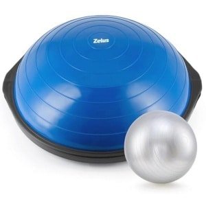 Balansbal 65 cm - Opblaasbare Half Oefening Bal met Antislip Base voor Krachttraining