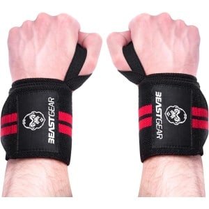 Beast Gear Polsbandages, fitness en krachtsport, bandage pols, lifting straps krachttraining, polsbandage voor bodybuilding en sport, zachte polssteun (2 stuks)