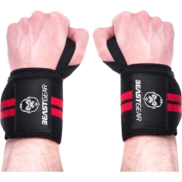 Beast Gear Polsbandages, fitness en krachtsport, bandage pols, lifting straps krachttraining, polsbandage voor bodybuilding en sport, zachte polssteun (2 stuks)