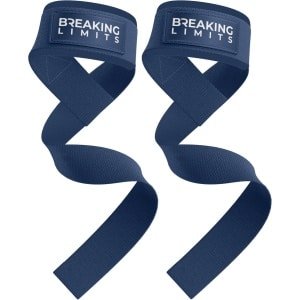 Breaking Limits Lifting Straps - Lifting Grips/Hooks - Deadlift Straps - Lift Straps - Fitness, Crossfit & Krachttraining - 2 Stuks - Navy Blue