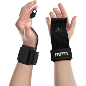 Breaking Limits Power Grips - Lifting Straps - Lifting Hooks - Deadlift Straps - Lift Straps - Lifting Grips - Fitness, Crossfit & Krachttraining - 2 Stuks - Zwart