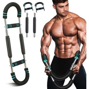 Brenzoos - Verstelbare Arm Trainer voor Krachttraining 18-45 kg Blauw - Thuisfitness met Training voor Borst, Arm, Schouder en Onderarmspieren
