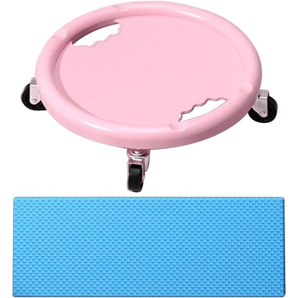 Buikoefeningsrol - Buikspierwiel - Krachttraining Thuis - 360 Graden Beweging - 850 Gram - Roze