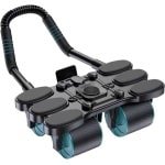 Buikroller Vierwieler - Ab Roller Wiel - Krachttraining Buikspieren - Automatische Rebound Functie - 32 cm - Zwart