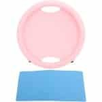 Buikspier Wiel - Ab Wheel - Thuis Krachttraining - 4 Wielen Stabiliteit - 150kg Draagvermogen - Roze