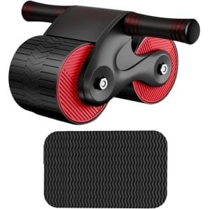 Buikspier Wiel - Fitness Wiel - Krachttraining Thuis - Automatische Terugslag - 37x245cm - Rood