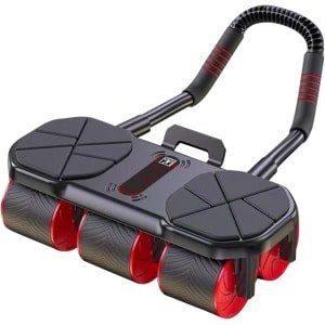 Buikspierwiel - Buikroller Krachttraining - Core Workout - Automatische Rebound - 36 x 42 x 22 cm - Rood Zwart
