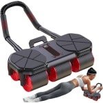 Buikspierwiel - Buiktrainer wiel - Krachttraining thuis - Stil en automatisch - 36 x 42 x 22 cm