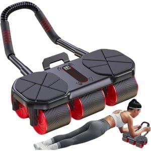 Buikspierwiel - Buiktrainer wiel - Krachttraining thuis - Stil en automatisch - 36 x 42 x 22 cm