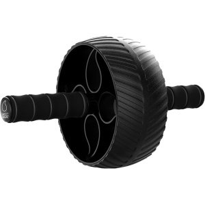 Buikspierwiel - Core Trainer - Krachttraining Thuis - Inclusief Kniebeschermer - 27.9 x 21 cm - Zwart
