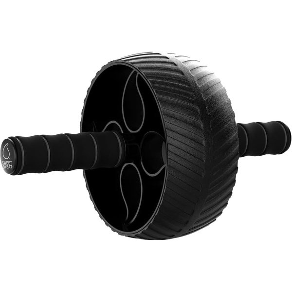 Buikspierwiel - Core Trainer - Krachttraining Thuis - Inclusief Kniebeschermer - 27.9 x 21 cm - Zwart