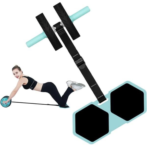 Buikspierwiel - Fitness Wiel - Krachttraining Thuis - Automatische Rebound - 195 cm Lengte - Groen