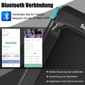 COSTWAY Opvouwbare Treadmil, elektrische loopband voor thuis, 0,75 pk elektromotor, 3 modi en 12 programma's, led-display, snelheid 0-12 km/u, app-gecontroleerd, bluetooth-luidspreker
