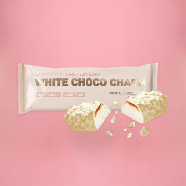Cabau Protein Bar Karamel Hazelnoot - Eiwitreep met 19,3g Eiwit (32%) - Rijk aan Omega 3 & 6 - Ondersteunt Spierherstel & Spiergroei - Verantwoorde Snack met Knapperige Chocoladelaag - Perfect na Sport of Tussendoor