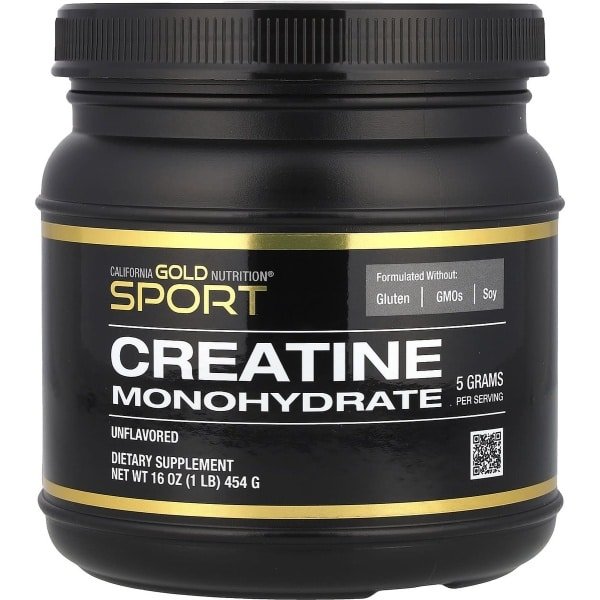 California Gold Nutrition, Sport, Creatine Monohydrate, Unflavored, 1 lb (454 g)