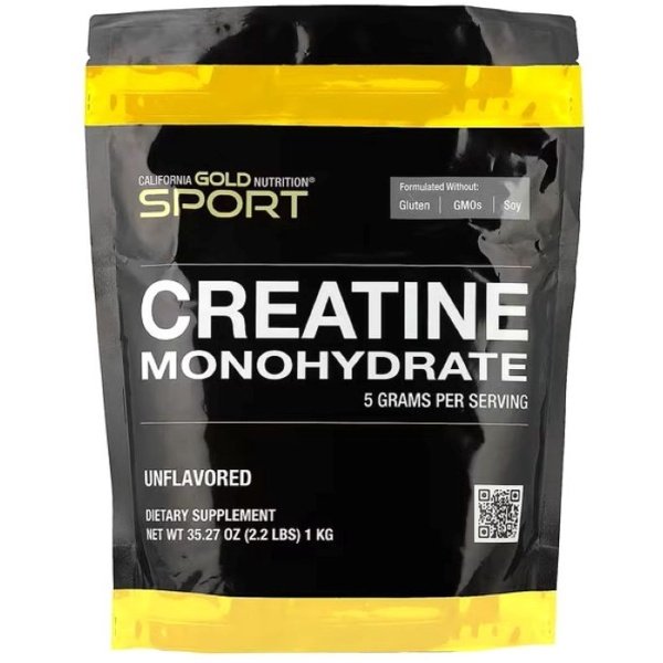 California Gold Nutrition Sport Pure Creatine Monohydraat - Smaakloos Poeder - 1Kg