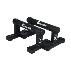 Calisentials Zwarte Parallettes voor Calisthenics, Fitness, Turnen, Crossfit & Gymnastiek - Opdruksteun & Dip Bars - Push Up Grips & Stalen Frame met Antislip - 12 CM Hoog