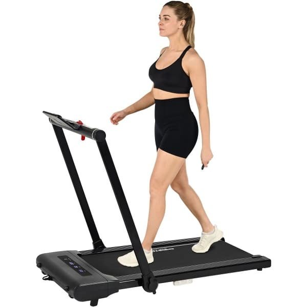 Christopeit 2-in-1 loopband & walking pad Walk Run Pro - opvouwbaar, stil, 1-12 km/u, led-display, demping, compatibel met Bluetooth-app, groot loopoppervlak, 120 kg belasting