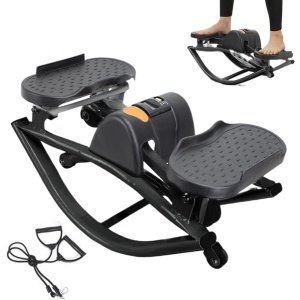 Compacte Hometrainer - Mini Stepper - Thuis Trainen - Stille Werking - 50x25x25 cm - Zwart