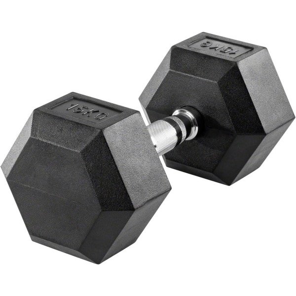 Compacte Rubberen Halter - Hexagon Halter - Ideaal voor Thuis Fitness en Krachttraining (1 kg)