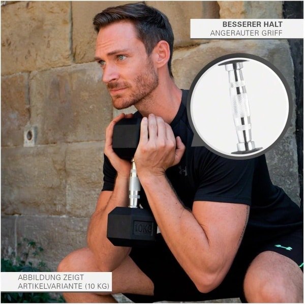 Compacte Rubberen Halter Zeshoekig voor Krachttraining en Fitness