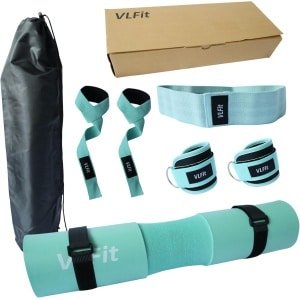Complete Fitness Set: Squat Pad, Gewichthefbanden, Enkelbanden en Polssteun voor Krachttraining