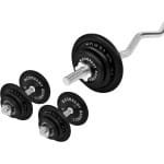 Complete Gietijzeren Halterset 46 kg met SZ Krachttraining Stang en Halterstangen