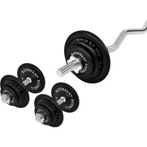 Complete Gietijzeren Halterset 46 kg met SZ Krachttraining Stang en Halterstangen