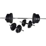 Complete Halterset 60,5 kg met Halterstang en Dumbbells voor Krachttraining Thuis en Gym