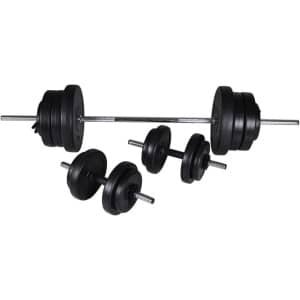 Complete Halterset 60,5 kg met Halterstang en Dumbbells voor Krachttraining Thuis en Gym