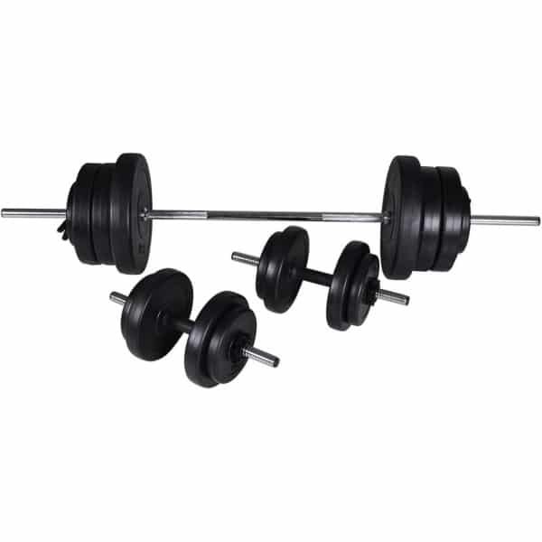 Complete Halterset 60,5 kg met Halterstang en Dumbbells voor Krachttraining Thuis en Gym