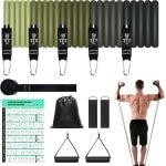 Complete Set Weerstandsbanden met 5 Intensiteiten, Handgrepen, Enkelriemen en Deuranker voor Krachttraining