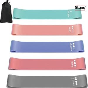 Complete set van 5 weerstandsbanden voor krachttraining en flexibiliteit