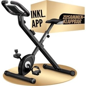 DD® Hometrainer Fiets - Fitness Fiets met 10 Weerstandniveaus - Multifunctionele Hometrainer met LCD Scherm - Inclusief 2 Fietsbanden - 7 Zitstanden - Opvouwbaar - Zwart - 110cm x 44cm x 71cm