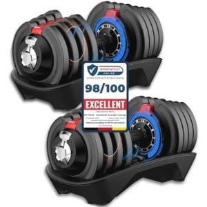 DH FitLife Verstelbare halter, 1,5 tot 18 kg, met opbergbasis voor krachttraining, dames en heren, halterset met gewichtsplaten, ruimtebesparend voor training, variabele gewichten 12-in-1